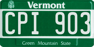 VT license plate CPI903