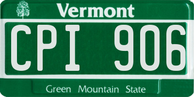 VT license plate CPI906