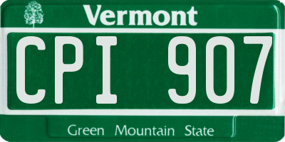 VT license plate CPI907