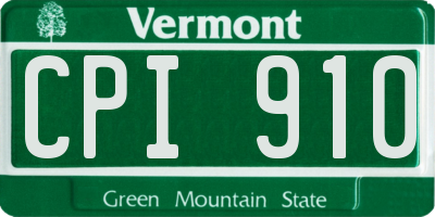 VT license plate CPI910