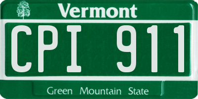 VT license plate CPI911