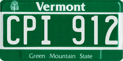 VT license plate CPI912