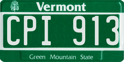 VT license plate CPI913