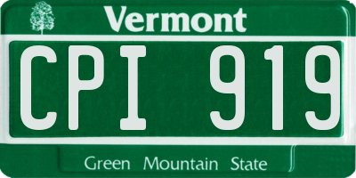 VT license plate CPI919