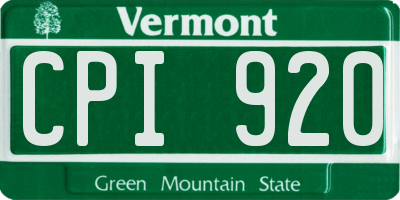 VT license plate CPI920