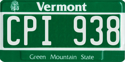 VT license plate CPI938