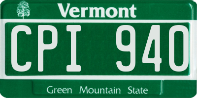 VT license plate CPI940