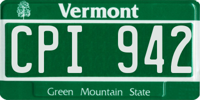 VT license plate CPI942