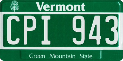 VT license plate CPI943