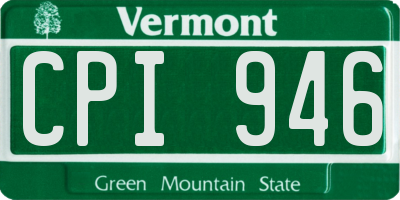 VT license plate CPI946