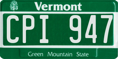 VT license plate CPI947