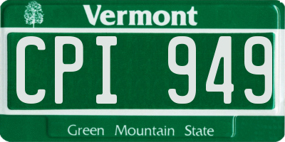 VT license plate CPI949
