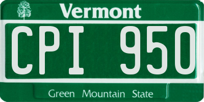 VT license plate CPI950