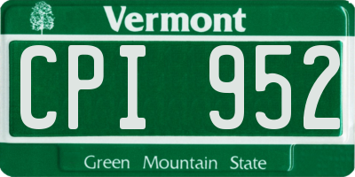 VT license plate CPI952