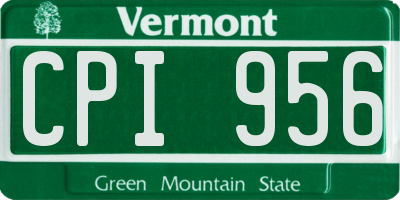 VT license plate CPI956