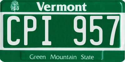 VT license plate CPI957