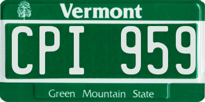 VT license plate CPI959