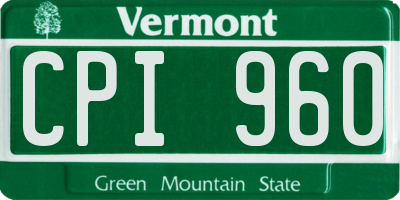 VT license plate CPI960