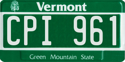 VT license plate CPI961
