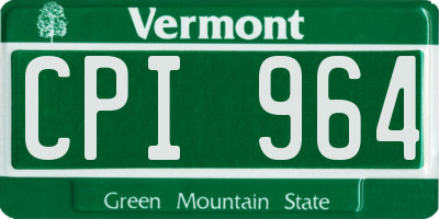VT license plate CPI964
