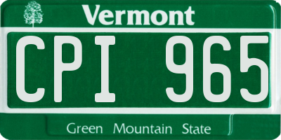VT license plate CPI965