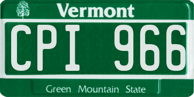 VT license plate CPI966