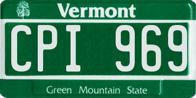 VT license plate CPI969