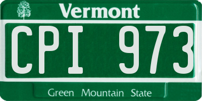 VT license plate CPI973