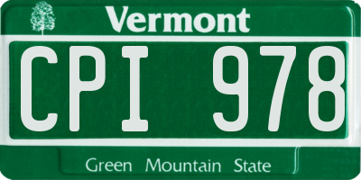 VT license plate CPI978