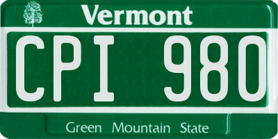 VT license plate CPI980
