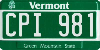 VT license plate CPI981