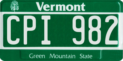 VT license plate CPI982