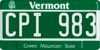 VT license plate CPI983