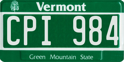 VT license plate CPI984