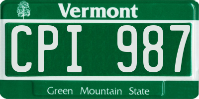 VT license plate CPI987