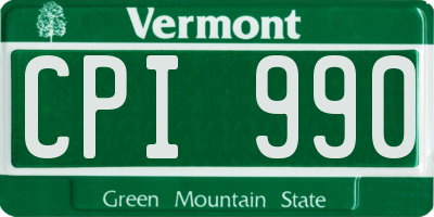 VT license plate CPI990