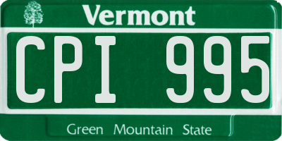 VT license plate CPI995
