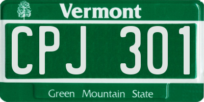 VT license plate CPJ301
