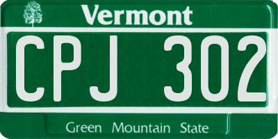 VT license plate CPJ302