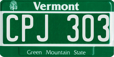 VT license plate CPJ303
