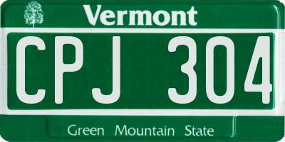 VT license plate CPJ304