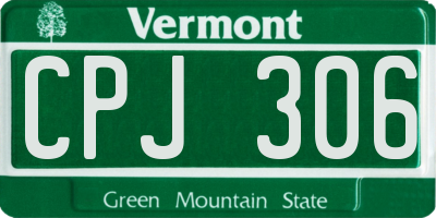 VT license plate CPJ306