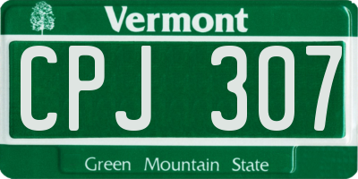 VT license plate CPJ307