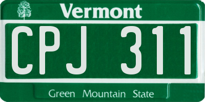 VT license plate CPJ311