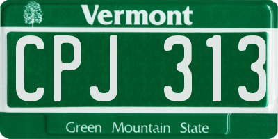VT license plate CPJ313