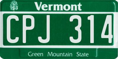 VT license plate CPJ314