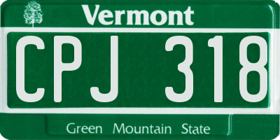 VT license plate CPJ318