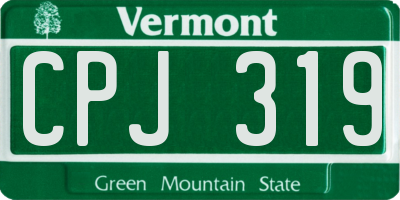 VT license plate CPJ319