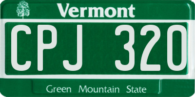 VT license plate CPJ320