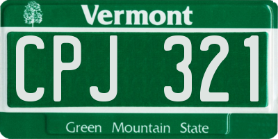 VT license plate CPJ321